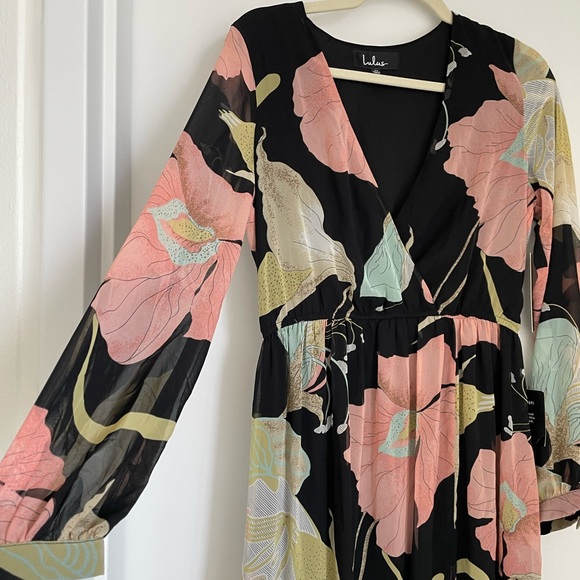 Lulu's Black Floral Maxi Dress - Picture 4 of 12